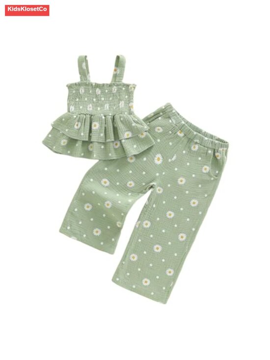 Other - Toddler Girl Sleeveless Tank Top and Long Pants Set Two Piece Outfit